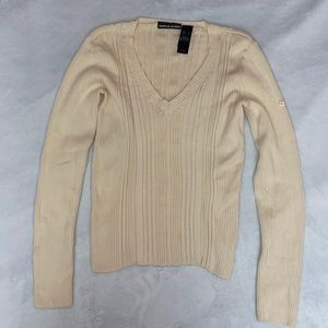 DKNY Cream V-Neck Sweater